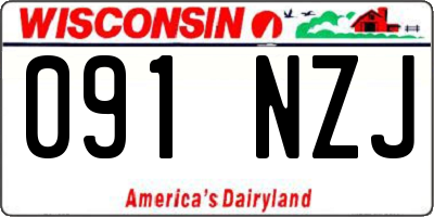WI license plate 091NZJ