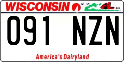 WI license plate 091NZN