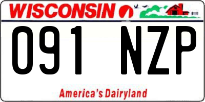WI license plate 091NZP