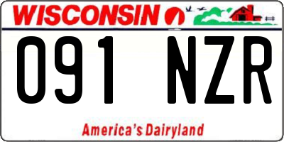 WI license plate 091NZR