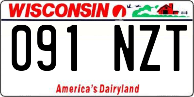 WI license plate 091NZT