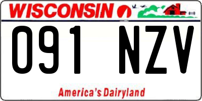 WI license plate 091NZV