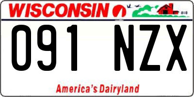 WI license plate 091NZX