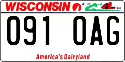 WI license plate 091OAG