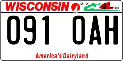 WI license plate 091OAH