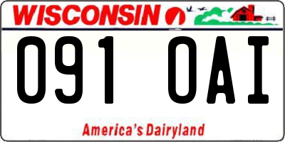 WI license plate 091OAI