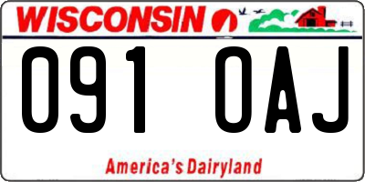 WI license plate 091OAJ