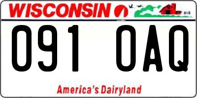 WI license plate 091OAQ