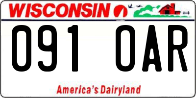 WI license plate 091OAR