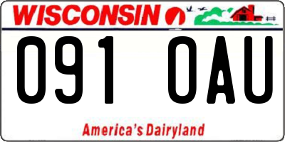 WI license plate 091OAU