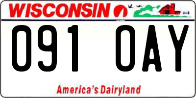 WI license plate 091OAY