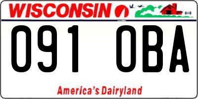 WI license plate 091OBA