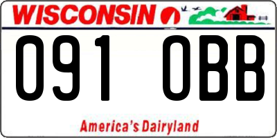 WI license plate 091OBB