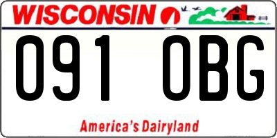 WI license plate 091OBG