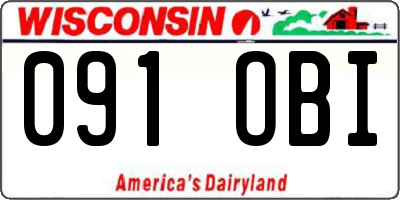 WI license plate 091OBI