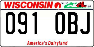 WI license plate 091OBJ