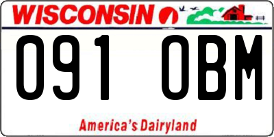 WI license plate 091OBM