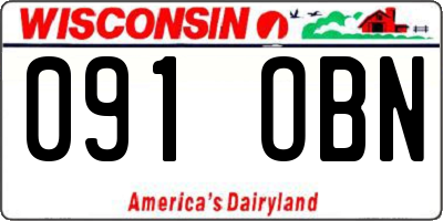 WI license plate 091OBN