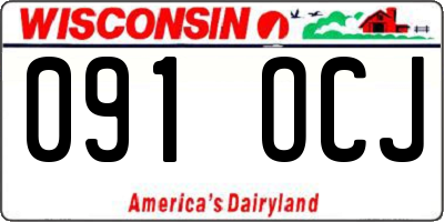 WI license plate 091OCJ