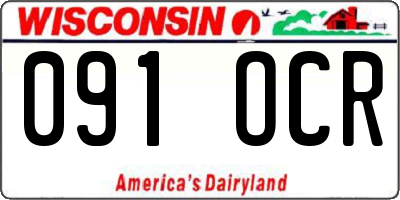 WI license plate 091OCR