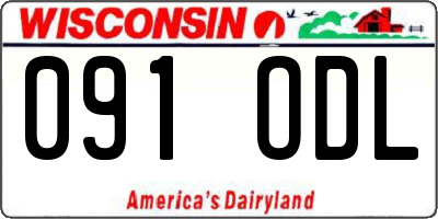 WI license plate 091ODL