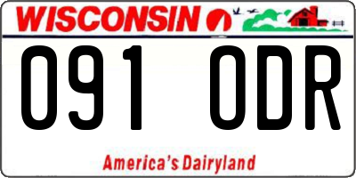 WI license plate 091ODR