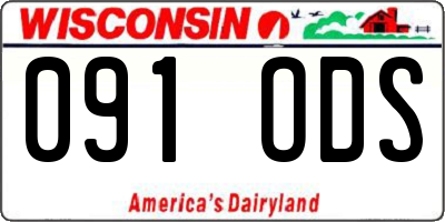 WI license plate 091ODS