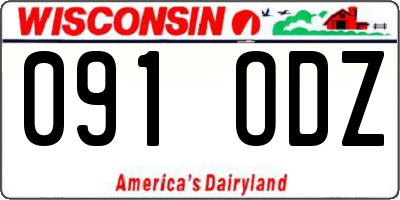 WI license plate 091ODZ