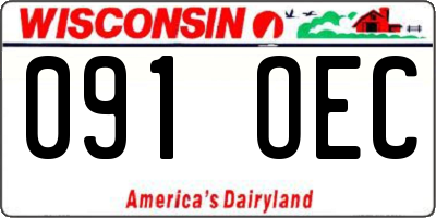 WI license plate 091OEC