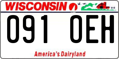 WI license plate 091OEH