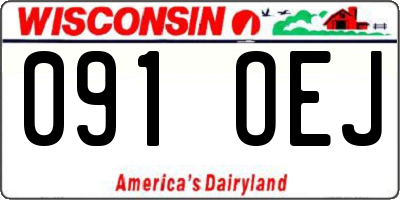WI license plate 091OEJ