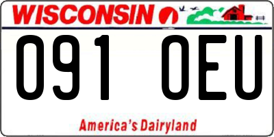 WI license plate 091OEU