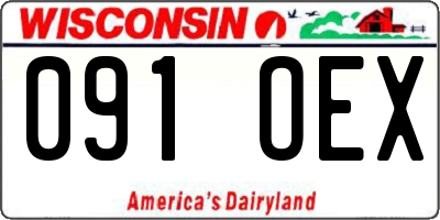 WI license plate 091OEX