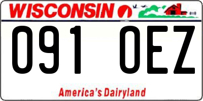 WI license plate 091OEZ