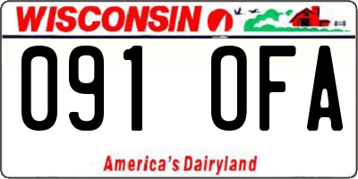 WI license plate 091OFA