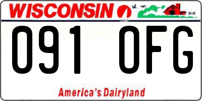 WI license plate 091OFG