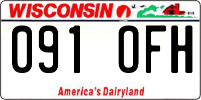 WI license plate 091OFH