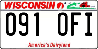 WI license plate 091OFI