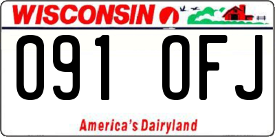 WI license plate 091OFJ