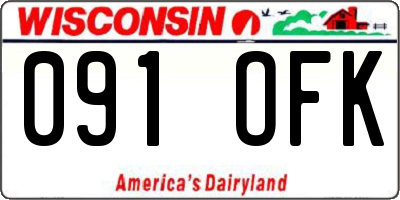 WI license plate 091OFK