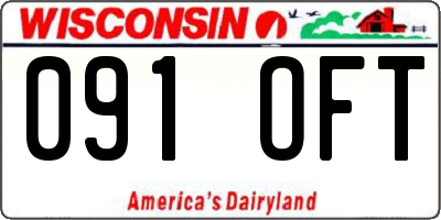WI license plate 091OFT