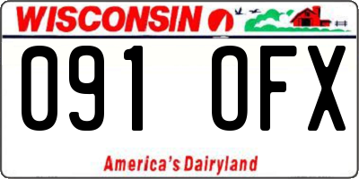 WI license plate 091OFX