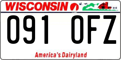 WI license plate 091OFZ