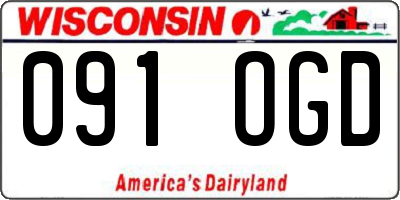 WI license plate 091OGD