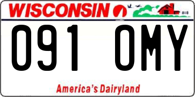 WI license plate 091OMY