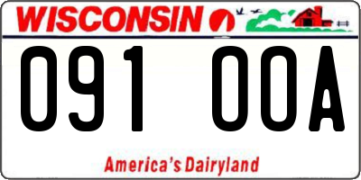WI license plate 091OOA