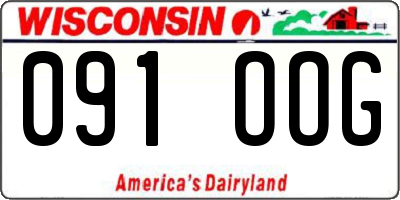 WI license plate 091OOG