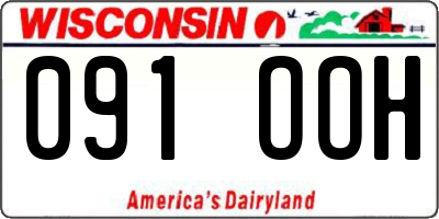 WI license plate 091OOH