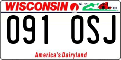 WI license plate 091OSJ