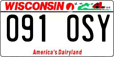 WI license plate 091OSY